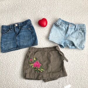 GAP Kids Denim and Embroidered Shorts Trio